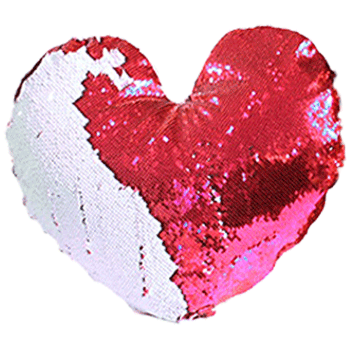 Red Heart Glitter Pillows