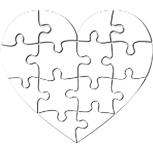 Puzzle Heart - 10 pcs