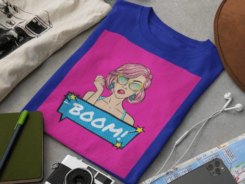 blue women t-shirt for printing