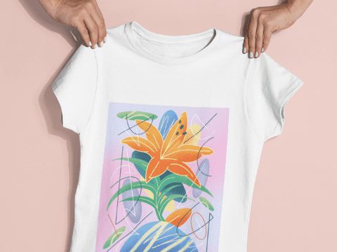 White Women T-shirt for Printing