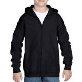 kids hoodie with zipper for printing - black - 1