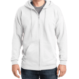 Men hoodie with zipper for printing - white - 1