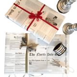 Newspaper Style Gift Wrapping Paper - 15 Sheets - 1